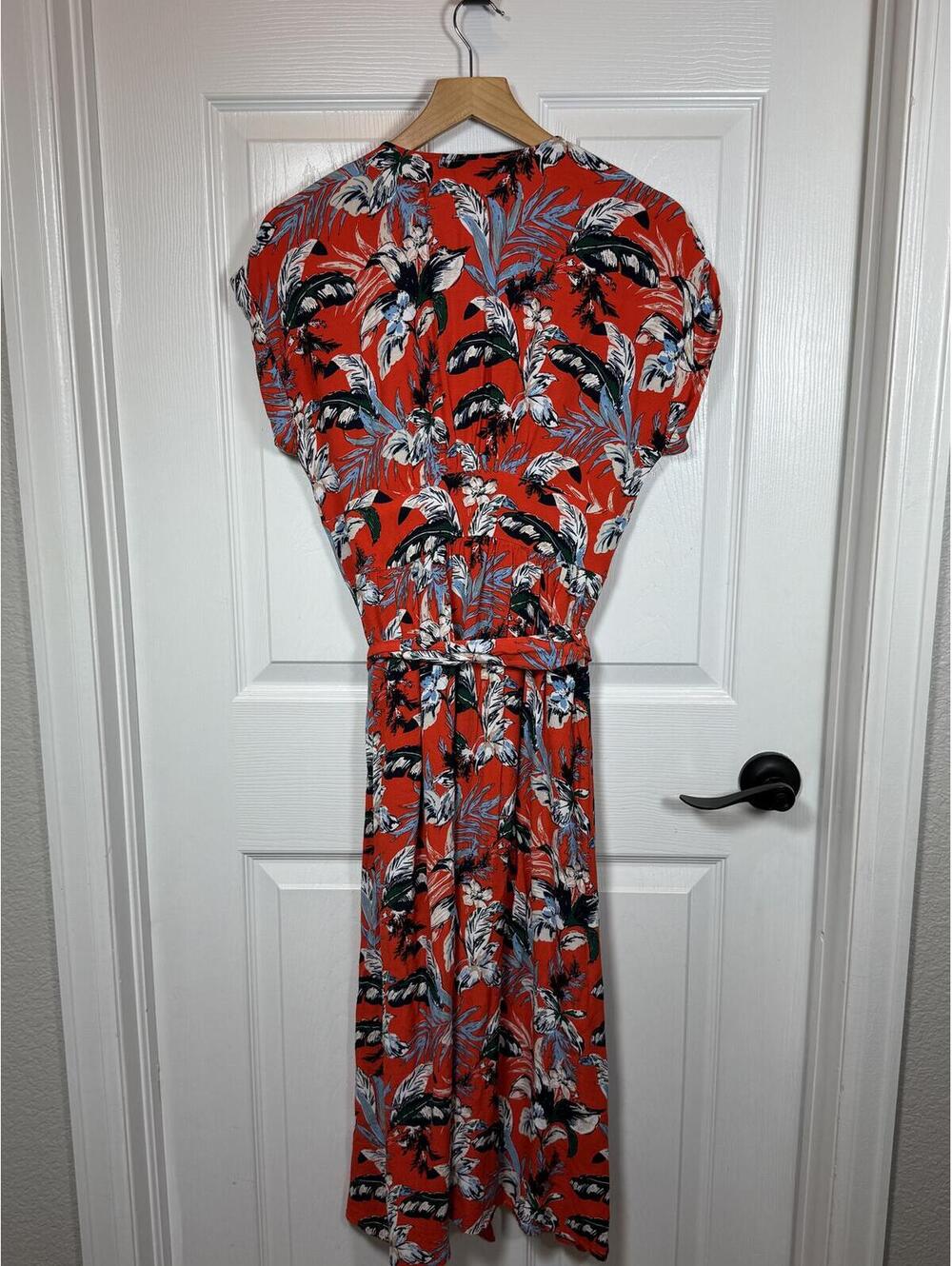 LOFT Red Floral Dress Size 2 - Picture 3 of 3
